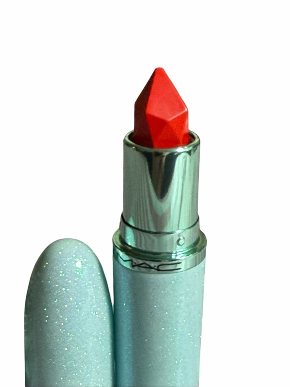 MAC Holiday Lipstick in UNEXPECTED RED -Gemstone Lipstick - Vibrant Red BNIB - Picture 2 of 16